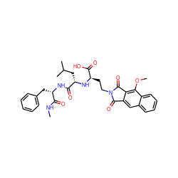 CNC(=O)[C@H](Cc1ccccc1)NC(=O)[C@H](CC(C)C)N[C@H](CCN1C(=O)c2cc3ccccc3c(OC)c2C1=O)C(=O)O ZINC000027733028