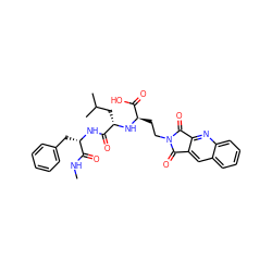 CNC(=O)[C@H](Cc1ccccc1)NC(=O)[C@H](CC(C)C)N[C@H](CCN1C(=O)c2cc3ccccc3nc2C1=O)C(=O)O ZINC000027734167