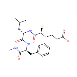 CNC(=O)[C@H](Cc1ccccc1)NC(=O)[C@H](CC(C)C)NC(=O)[C@@H](S)CCCC(=O)O ZINC000026669503