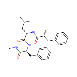 CNC(=O)[C@H](Cc1ccccc1)NC(=O)[C@H](CC(C)C)NC(=O)[C@H](S)Cc1ccccc1 ZINC000003812212