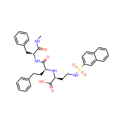 CNC(=O)[C@H](Cc1ccccc1)NC(=O)[C@H](CCc1ccccc1)N[C@@H](CCNS(=O)(=O)c1ccc2ccccc2c1)C(=O)O ZINC000027302421