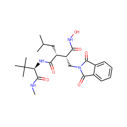 CNC(=O)[C@H](NC(=O)[C@H](CC(C)C)[C@@H](CN1C(=O)c2ccccc2C1=O)C(=O)NO)C(C)(C)C ZINC000026392175
