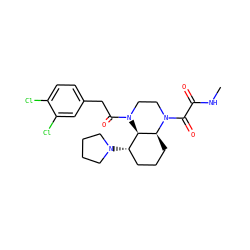 CNC(=O)C(=O)N1CCN(C(=O)Cc2ccc(Cl)c(Cl)c2)[C@@H]2[C@@H](N3CCCC3)CCC[C@@H]21 ZINC001772578521