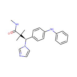 CNC(=O)C(C)(C)[C@@H](c1ccc(Nc2ccccc2)cc1)n1ccnc1 ZINC000095558402