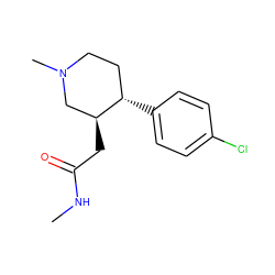 CNC(=O)C[C@H]1CN(C)CC[C@@H]1c1ccc(Cl)cc1 ZINC000013579477