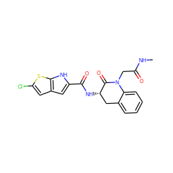 CNC(=O)CN1C(=O)[C@@H](NC(=O)c2cc3cc(Cl)sc3[nH]2)Cc2ccccc21 ZINC000028818254