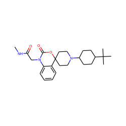 CNC(=O)CN1C(=O)OC2(CCN(C3CCC(C(C)(C)C)CC3)CC2)c2ccccc21 ZINC000049032402