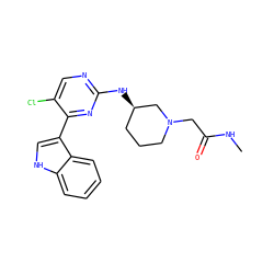 CNC(=O)CN1CCC[C@@H](Nc2ncc(Cl)c(-c3c[nH]c4ccccc34)n2)C1 ZINC000028896508