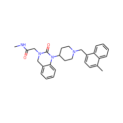 CNC(=O)CN1Cc2ccccc2N(C2CCN(Cc3ccc(C)c4ccccc34)CC2)C1=O ZINC000049031558