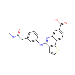 CNC(=O)Cc1cccc(Nc2nc3cc(C(=O)O)ccc3c3sccc23)c1 ZINC000167790917