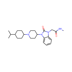 CNC(=O)Cn1c(=O)n(C2CCN(C3CCC(C(C)C)CC3)CC2)c2ccccc21 ZINC000049032601