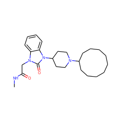 CNC(=O)Cn1c(=O)n(C2CCN(C3CCCCCCCCC3)CC2)c2ccccc21 ZINC000049052061