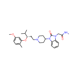 CNC(=O)Cn1c(=O)n(C2CCN(CC[C@H](Oc3cc(OC)ccc3C)C(C)C)CC2)c2ccccc21 ZINC000028874706