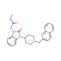 CNC(=O)Cn1c(=O)n(C2CCN(Cc3ccc4ccccc4n3)CC2)c2ccccc21 ZINC000049033835