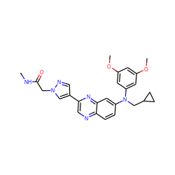 CNC(=O)Cn1cc(-c2cnc3ccc(N(CC4CC4)c4cc(OC)cc(OC)c4)cc3n2)cn1 ZINC000204172067
