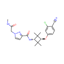 CNC(=O)Cn1ccc(C(=O)N[C@H]2C(C)(C)[C@H](Oc3ccc(C#N)c(Cl)c3)C2(C)C)n1 ZINC000254120108