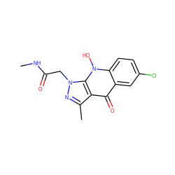 CNC(=O)Cn1nc(C)c2c(=O)c3cc(Cl)ccc3n(O)c21 ZINC000014959936