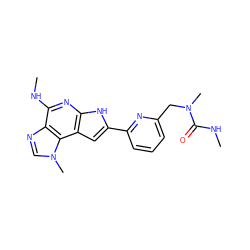 CNC(=O)N(C)Cc1cccc(-c2cc3c(nc(NC)c4ncn(C)c43)[nH]2)n1 ZINC000073390760