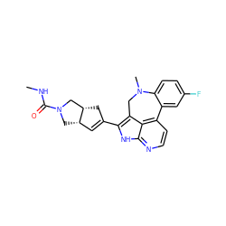 CNC(=O)N1C[C@H]2C=C(c3[nH]c4nccc5c4c3CN(C)c3ccc(F)cc3-5)C[C@H]2C1 ZINC001772651662