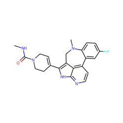 CNC(=O)N1CC=C(c2[nH]c3nccc4c3c2CN(C)c2ccc(F)cc2-4)CC1 ZINC001772611302