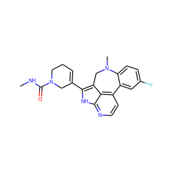 CNC(=O)N1CCC=C(c2[nH]c3nccc4c3c2CN(C)c2ccc(F)cc2-4)C1 ZINC001772624306