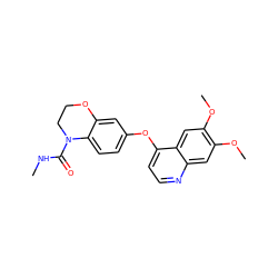 CNC(=O)N1CCOc2cc(Oc3ccnc4cc(OC)c(OC)cc34)ccc21 ZINC000029134358