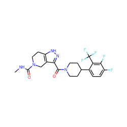 CNC(=O)N1CCc2[nH]nc(C(=O)N3CCC(c4ccc(F)c(F)c4C(F)(F)F)CC3)c2C1 ZINC001772603239