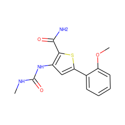 CNC(=O)Nc1cc(-c2ccccc2OC)sc1C(N)=O ZINC000072120351