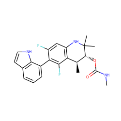 CNC(=O)O[C@@H]1[C@@H](C)c2c(cc(F)c(-c3cccc4cc[nH]c34)c2F)NC1(C)C ZINC000066079573