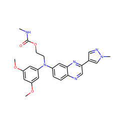 CNC(=O)OCCN(c1cc(OC)cc(OC)c1)c1ccc2ncc(-c3cnn(C)c3)nc2c1 ZINC000204152135