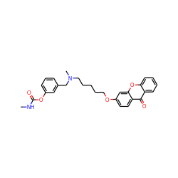 CNC(=O)Oc1cccc(CN(C)CCCCCOc2ccc3c(=O)c4ccccc4oc3c2)c1 ZINC000013781322