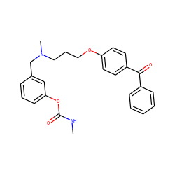 CNC(=O)Oc1cccc(CN(C)CCCOc2ccc(C(=O)c3ccccc3)cc2)c1 ZINC000013864709
