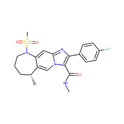 CNC(=O)c1c(-c2ccc(F)cc2)nc2cc3c(cn12)[C@H](C)CCCN3S(C)(=O)=O ZINC000143370010