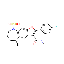 CNC(=O)c1c(-c2ccc(F)cc2)oc2cc3c(cc12)[C@@H](C)CCCN3S(C)(=O)=O ZINC000149553849