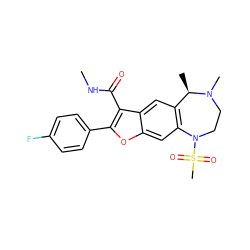 CNC(=O)c1c(-c2ccc(F)cc2)oc2cc3c(cc12)[C@@H](C)N(C)CCN3S(C)(=O)=O ZINC000143228673