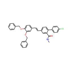 CNC(=O)c1cc(/C=C/c2ccc(OCc3ccccc3)c(OCc3ccccc3)c2)ccc1-c1ccc(Cl)cc1 ZINC000026989382