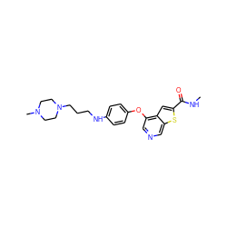 CNC(=O)c1cc2c(Oc3ccc(NCCCN4CCN(C)CC4)cc3)cncc2s1 ZINC000022941932