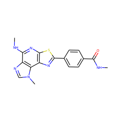 CNC(=O)c1ccc(-c2nc3c(nc(NC)c4ncn(C)c43)s2)cc1 ZINC000096258299