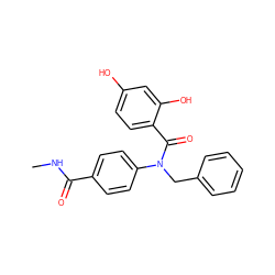 CNC(=O)c1ccc(N(Cc2ccccc2)C(=O)c2ccc(O)cc2O)cc1 ZINC000653679771