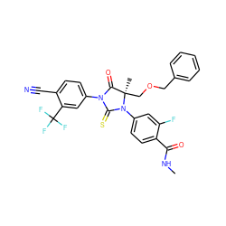 CNC(=O)c1ccc(N2C(=S)N(c3ccc(C#N)c(C(F)(F)F)c3)C(=O)[C@@]2(C)COCc2ccccc2)cc1F ZINC000473105947