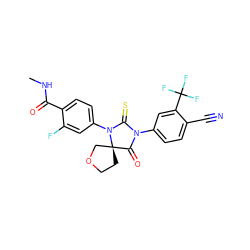 CNC(=O)c1ccc(N2C(=S)N(c3ccc(C#N)c(C(F)(F)F)c3)C(=O)[C@@]23CCOC3)cc1F ZINC000221471653