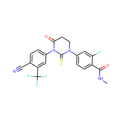 CNC(=O)c1ccc(N2CCC(=O)N(c3ccc(C#N)c(C(F)(F)F)c3)C2=S)cc1F ZINC000473099434