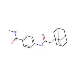 CNC(=O)c1ccc(NC(=O)CC23CC4CC(CC(C4)C2)C3)cc1 ZINC000007814911