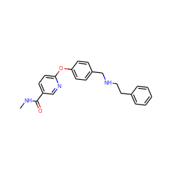 CNC(=O)c1ccc(Oc2ccc(CNCCc3ccccc3)cc2)nc1 ZINC000028826390