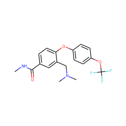 CNC(=O)c1ccc(Oc2ccc(OC(F)(F)F)cc2)c(CN(C)C)c1 ZINC000040933525