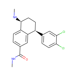 CNC(=O)c1ccc2c(c1)[C@H](c1ccc(Cl)c(Cl)c1)CC[C@@H]2NC ZINC000028571559