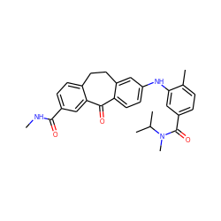 CNC(=O)c1ccc2c(c1)C(=O)c1ccc(Nc3cc(C(=O)N(C)C(C)C)ccc3C)cc1CC2 ZINC001772648793