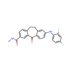 CNC(=O)c1ccc2c(c1)C(=O)c1ccc(Nc3ccc(F)cc3F)cc1CC2 ZINC000095595006