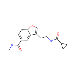 CNC(=O)c1ccc2occ(CCNC(=O)C3CC3)c2c1 ZINC000040952886