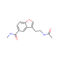 CNC(=O)c1ccc2occ(CCNC(C)=O)c2c1 ZINC000040981015